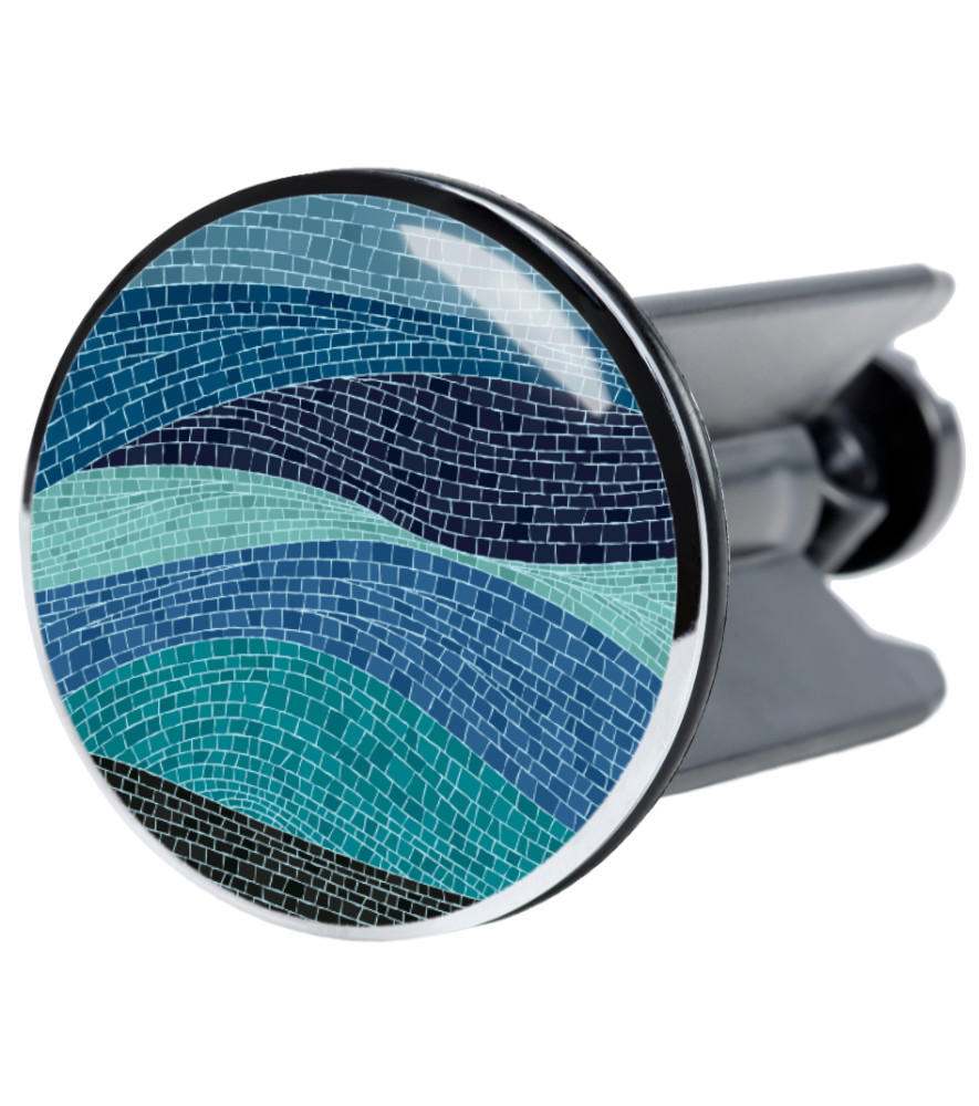 WASCHBECKENSTÖPSEL Marin - Türkis/Blau, Kunststoff/Metall (4/7/7cm) - Sanilo