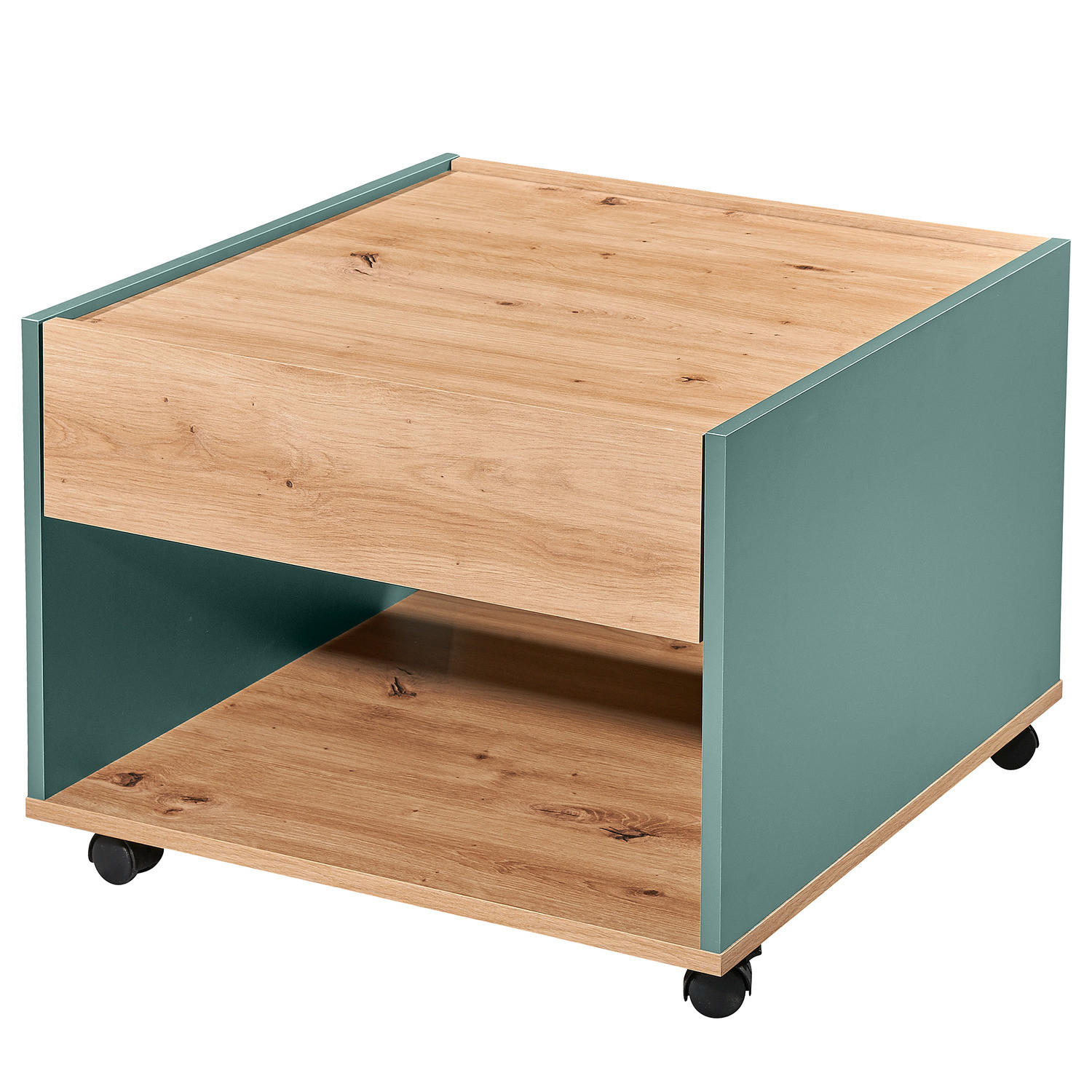 COUCHTISCH - Eiche Artisan Dekor / Salbei - Eichefarben, Holzwerkstoff (60/60/45cm) - home24