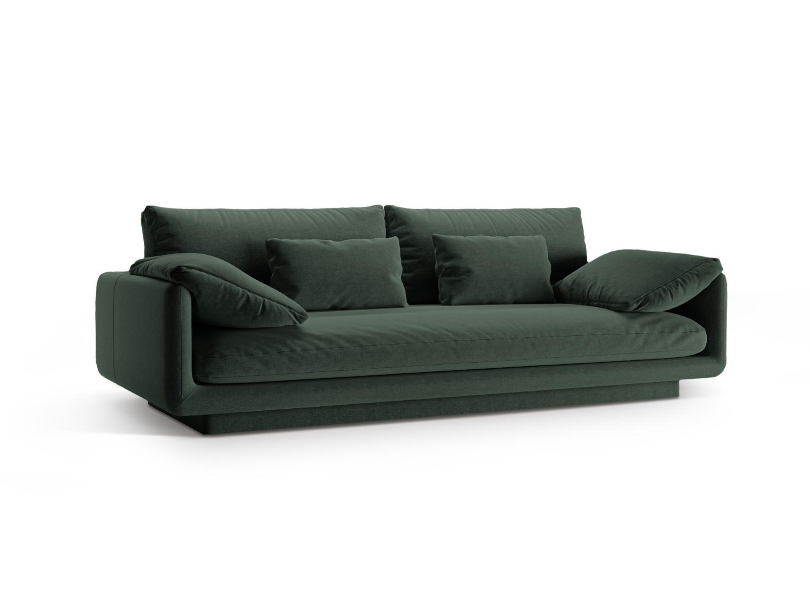 SOFA Torino aus strukturiertem Stoff moosgrün 3 Sitzplätze - Salbeigrün, Textil (103/83/220cm) - Micadoni