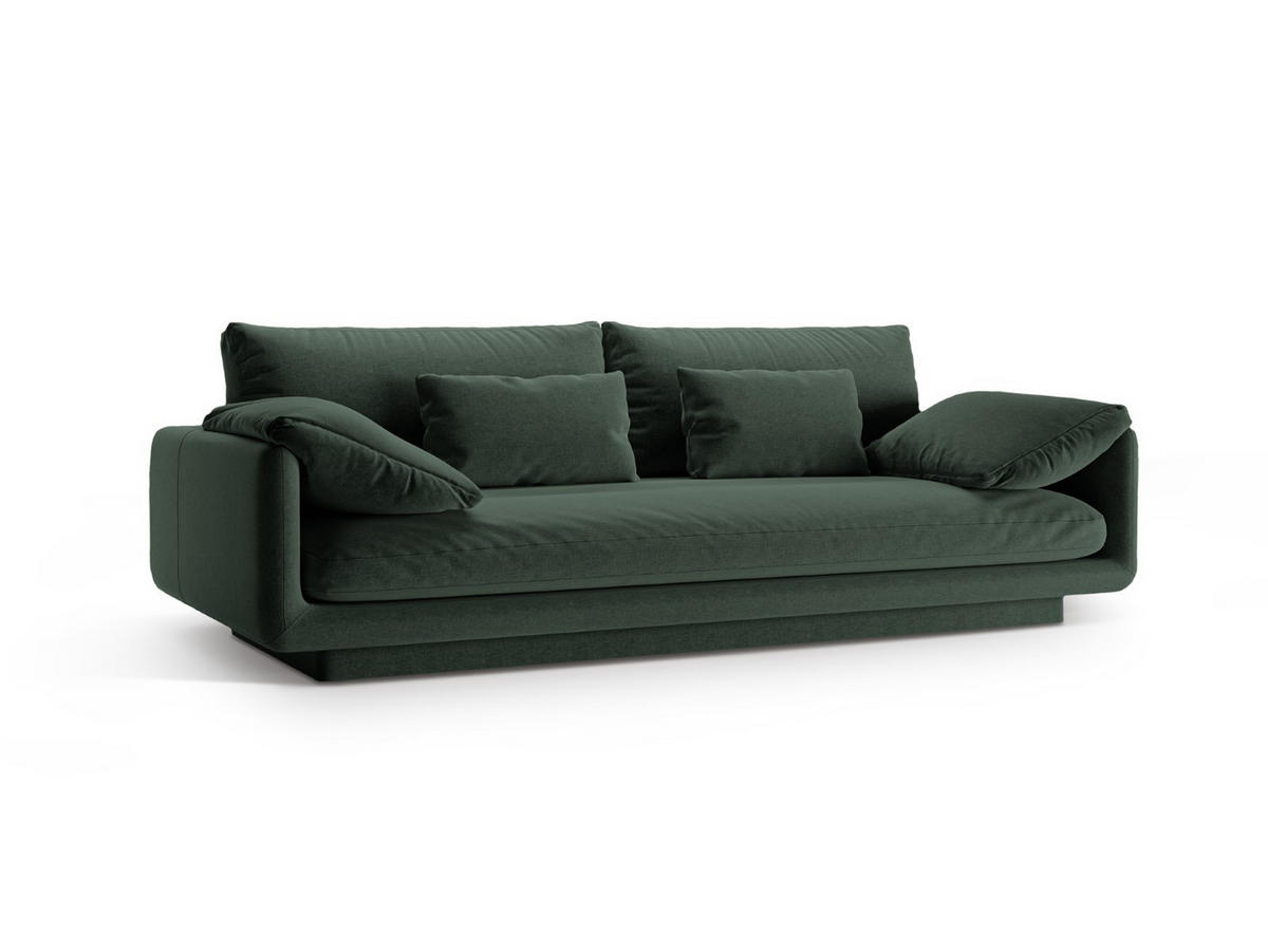 SOFA Torino aus strukturiertem Stoff moosgrün 3 Sitzplätze - Salbeigrün, Textil (103/83/220cm) - Micadoni