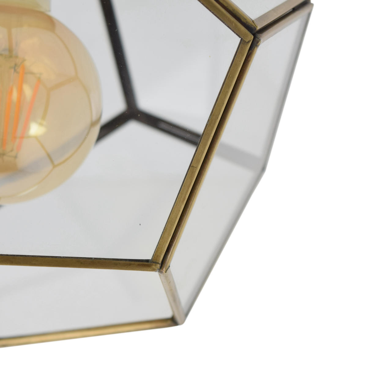 DECKENLEUCHTE Geo Messing - Messingfarben, Metall (20/20/23cm) - Urban Interiors