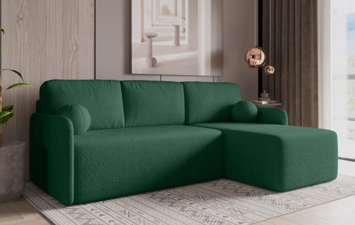 ECKSOFA Grün BLUMEN Boucle Rechts - Grün, Textil (212/142cm) - Sepro Meble