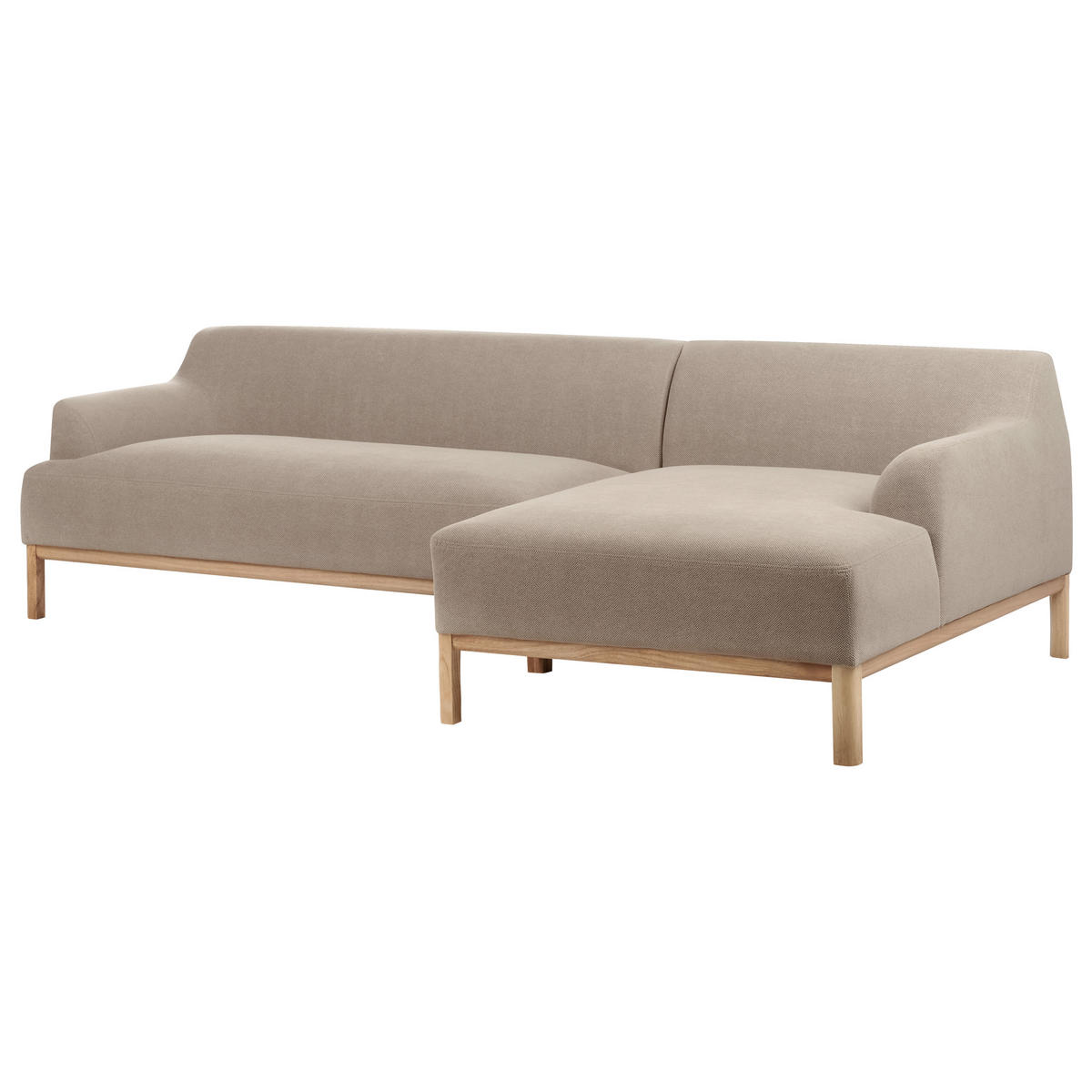 ROHOVÁ POHOVKA 3-místná Látka Taupe levostranná Sosjo - šedohnědá, textil (251/132cm) - Beliani