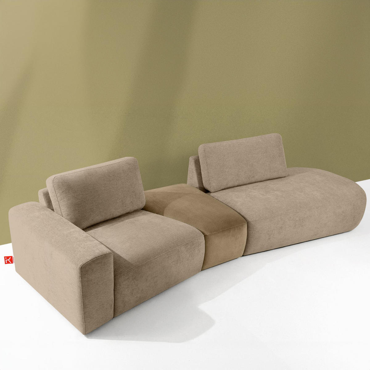4-SITZER ECKSOFA ZUCCO Chenille rechts, Beige - Beige, Textil (350/84/105cm) - KONSIMO®