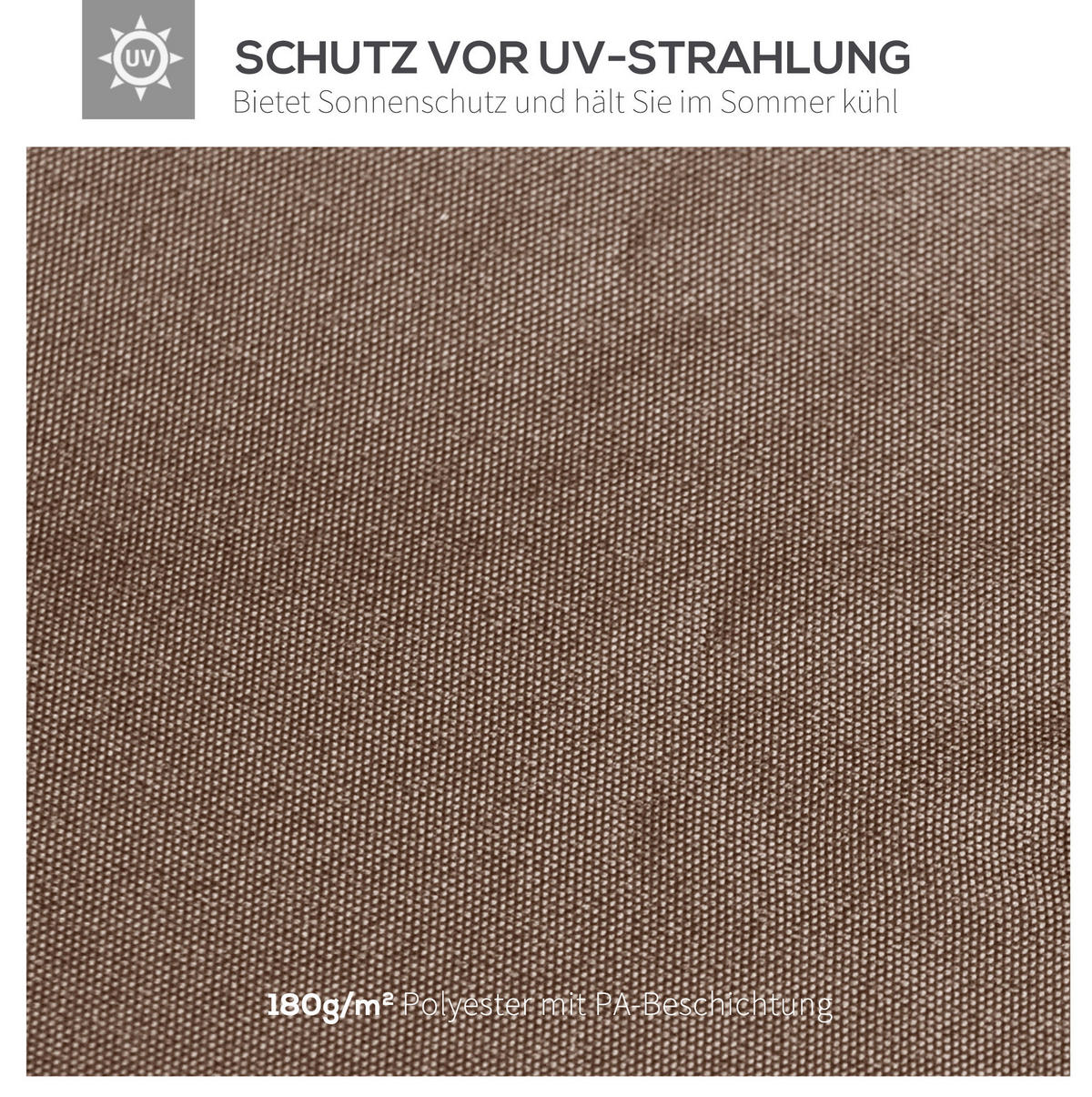 ERSATZDACH für Pavillon 298/295 cm aus Polyester mit PA-Beschichtung und Entwässerungslöchern, Kaffee - Braun, Textil (295/1/298cm) - Redom