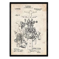 POSTER Druckmaschine 4 Patent A3 Rahmenlos - Klar, Papier (29.7/5/42cm) - Nacnic