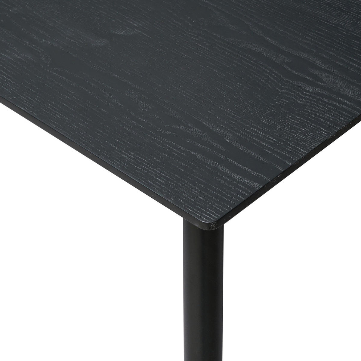 ESSTISCH - Echtholzfurnier / Metall - Eichefarben/Schwarz, Holzwerkstoff/Metall (80/140/75cm) - home24