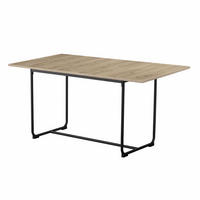 ESSTISCH PIUS 120-160/80/76 cm - Schwarz/Eiche San Remo, Holzwerkstoff/Metall (120/80/76cm) - B&D Home