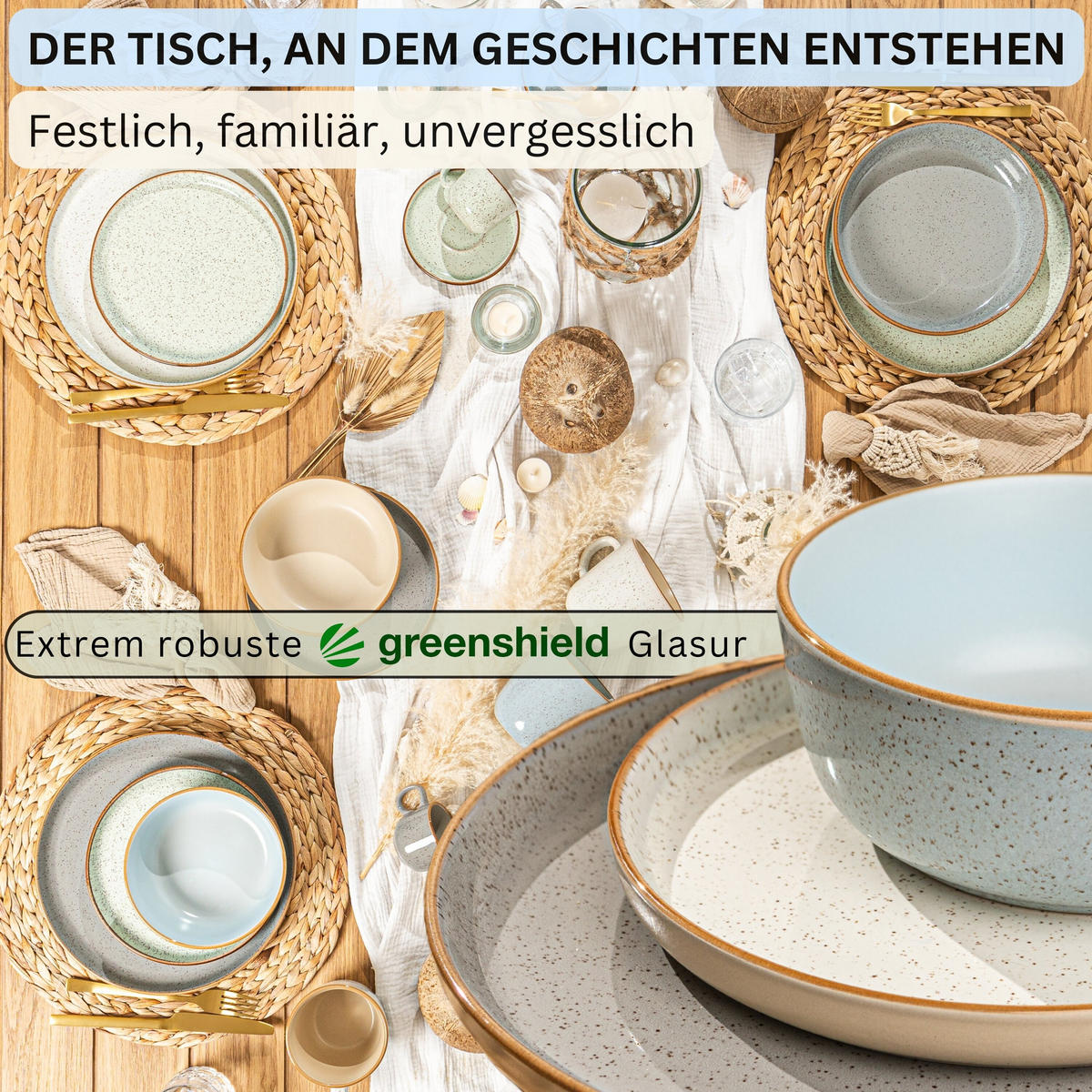 TAFELSERVICE RIO - 16-teilig aus Steingut - Multicolor, Keramik (44/45/54cm) - Sänger