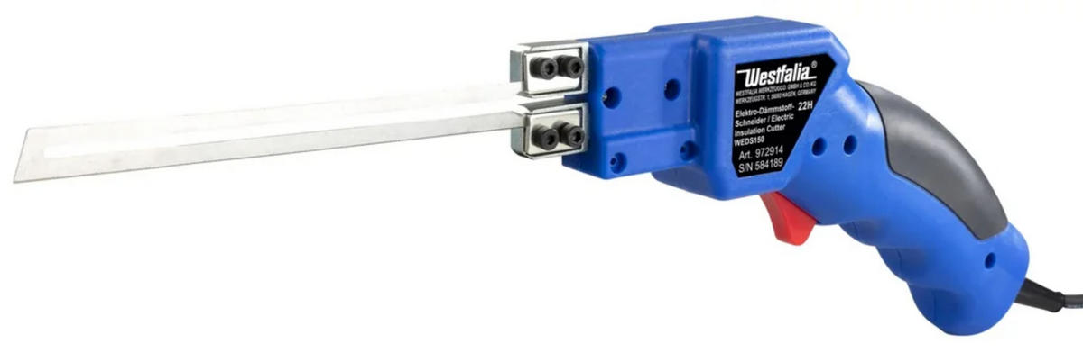 DÄMMSTOFFSCHNEIDER elektrisch, 150 Watt, bis 550 °C - Blau, Kunststoff (40/11/4cm) - Westfalia