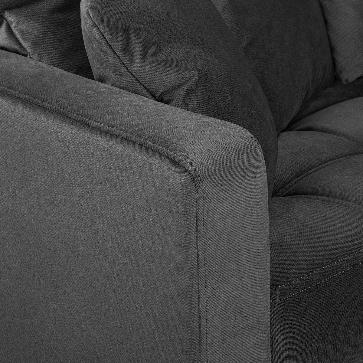 2-SITZER SOFA - Samt - Anthrazit, Textil (178/85/90cm) - home24