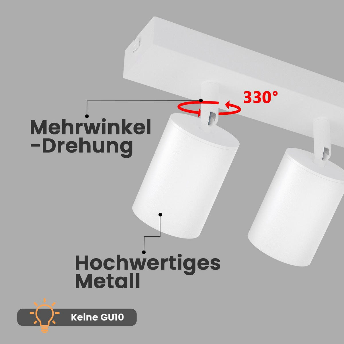 STRAHLER Glanz 54/6/10 cm - Weiß, Metall (54/6/10cm) - Nettlife