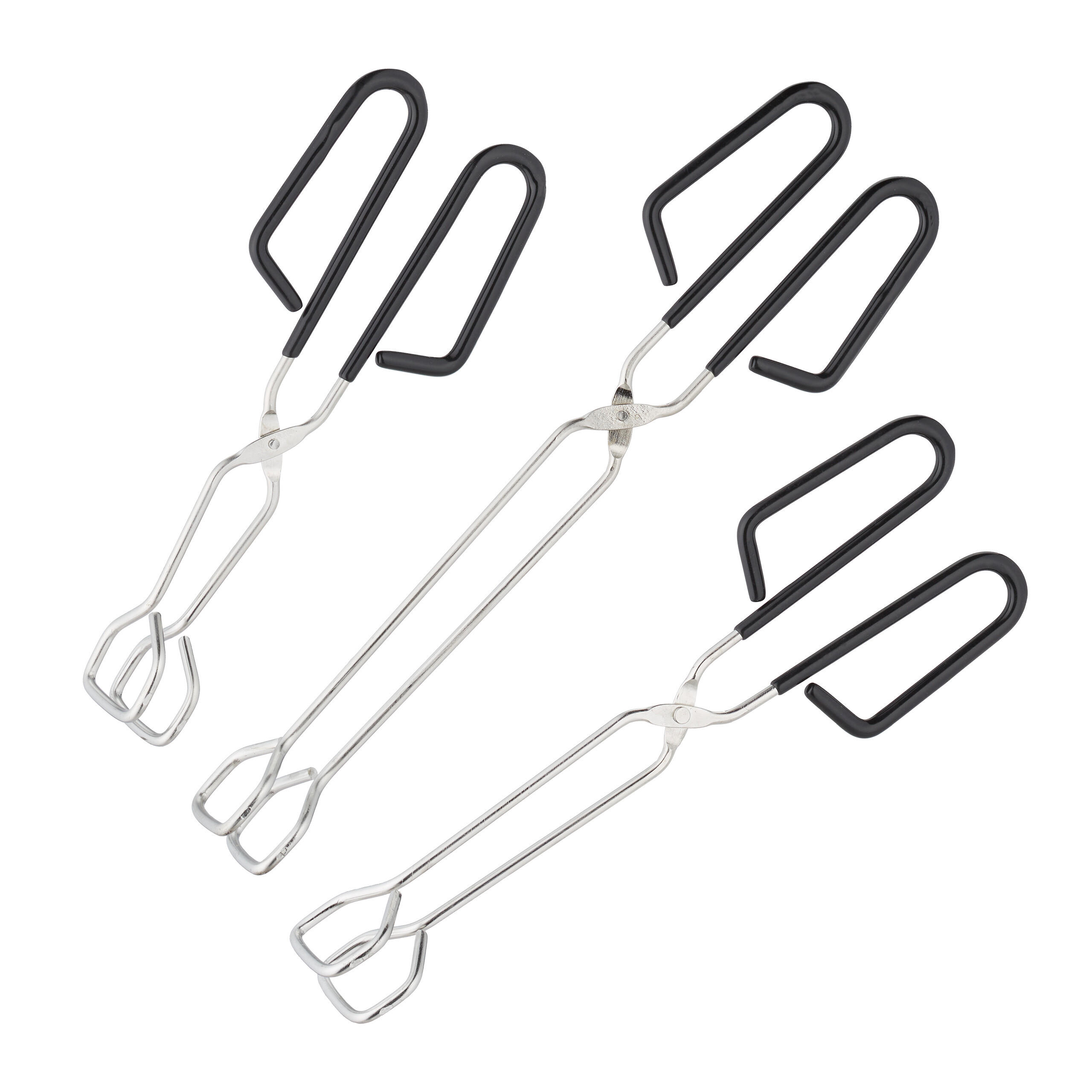 3-TLG.GRILLZANGEN-SET - Silberfarben, Kunststoff/Metall (4.5cm) - Relaxdays