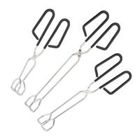 3-TLG.GRILLZANGEN-SET - Silberfarben, Kunststoff/Metall (4.5cm) - Relaxdays