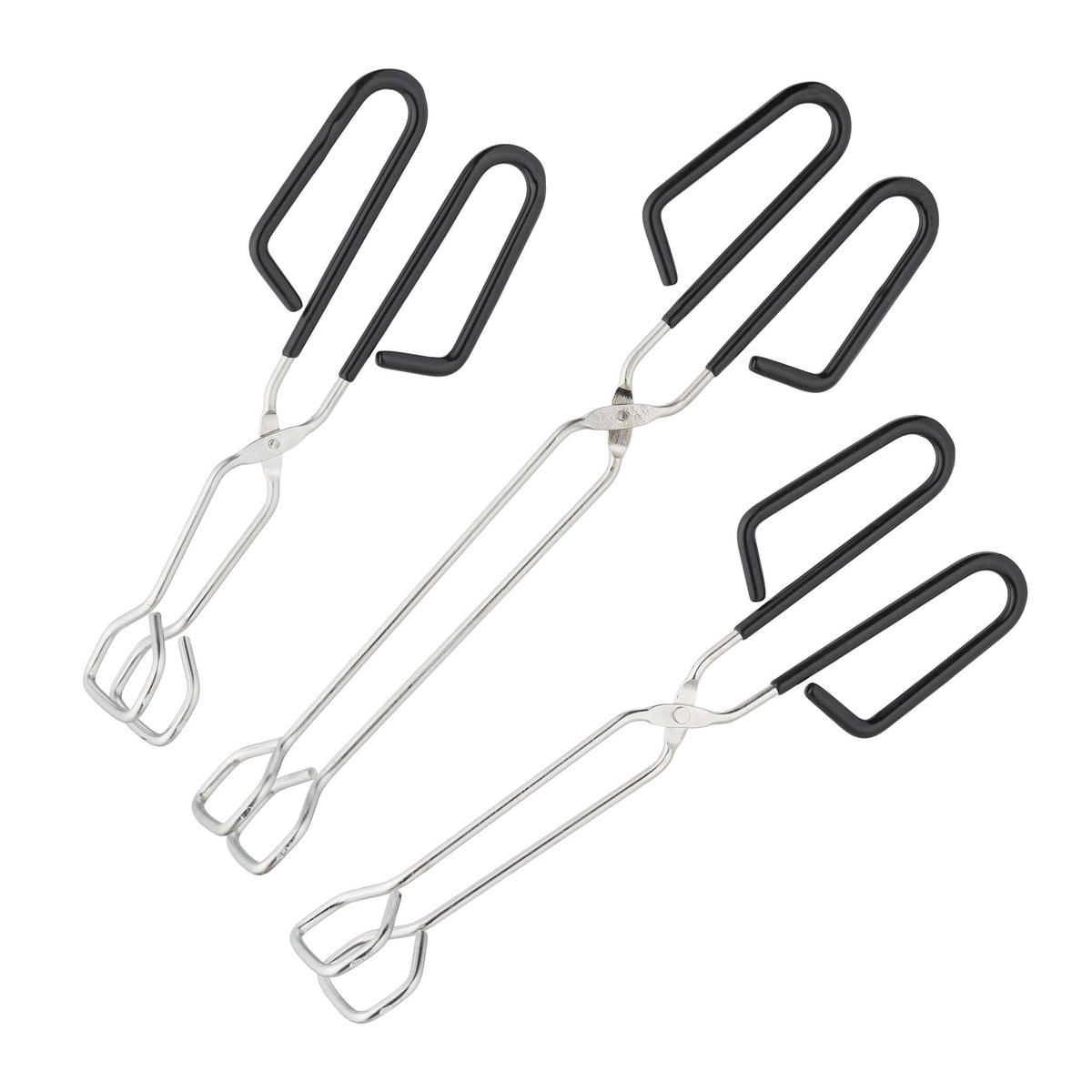 3-TLG.GRILLZANGEN-SET - Silberfarben, Kunststoff/Metall (4.5cm) - Relaxdays