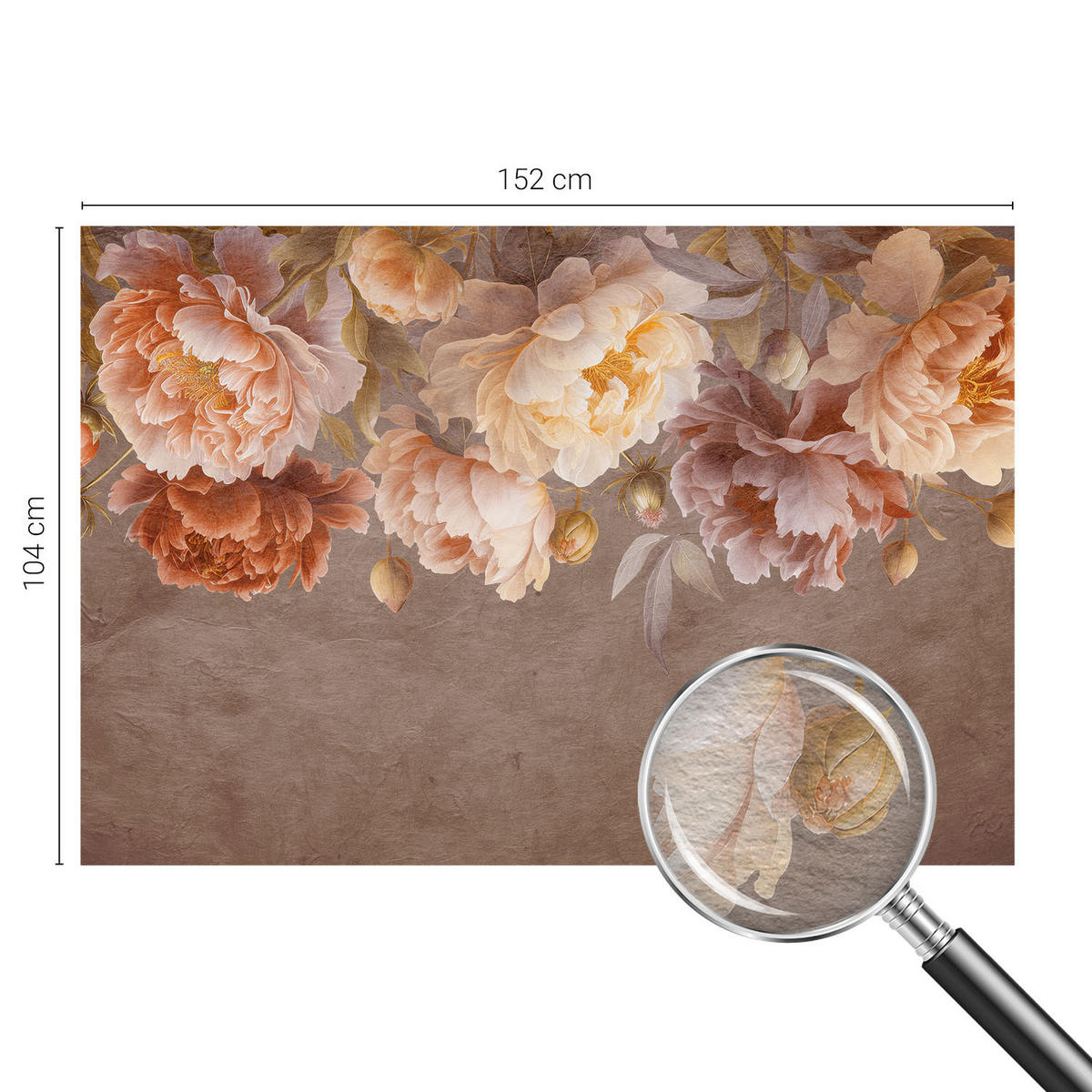FOTOTAPETE 152x104 cm - Florale Eleganz - Pink, Textil (152/104cm) - Wallfluent