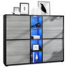 HIGHBOARD Cuba Türen in Avola-Anthrazit - Anthrazit, Holzwerkstoff (130.5/105.5/35.5cm) - Vladon