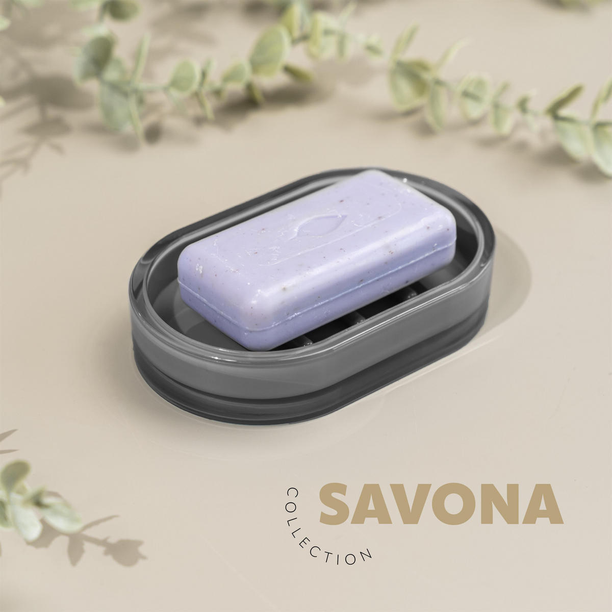 SEIFENSCHALE SAVONA, grau - Grau, Kunststoff (13/2.5/8.2cm) - bremermann