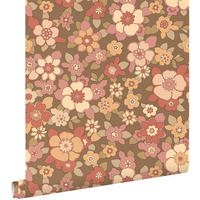 TAPETE Retro Blumen 50 x 900 cm - Pink, Papier (50/900cm) - ESTAhome