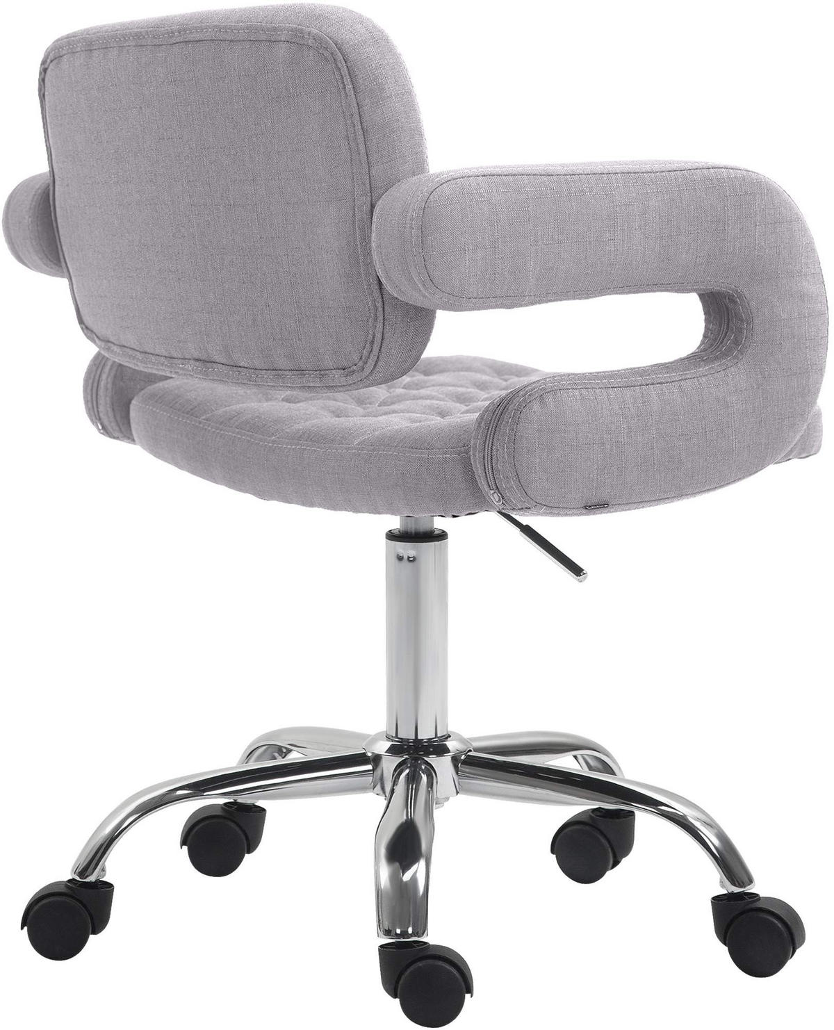 DREHSTUHL Stoff grau - Chromfarben/Grau, Textil/Metall (62/78/55cm) - CLP