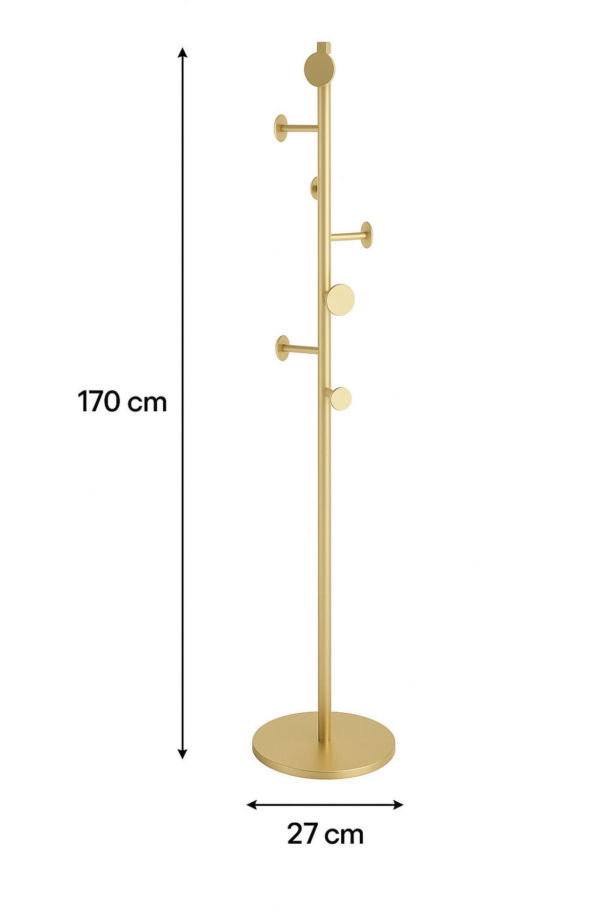 KLEIDERABLAGE Bern Gold - Goldfarben, Metall (27/170/27cm) - LOFT42