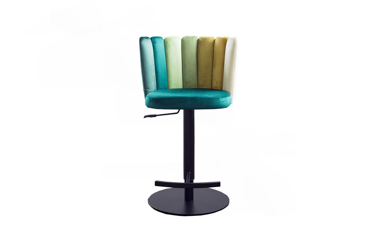 BARHOCKER JADA Grün Velvet - Schwarz/Grün, Kunststoff/Textil (55/85/53cm) - KAWOLA