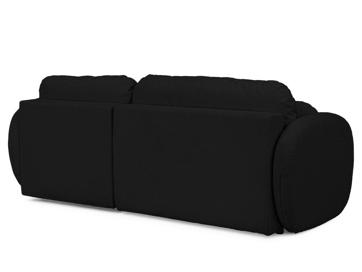 ECKSOFA Candy mit Schlaffunktion Schwarz Bouclé-Stoff - Ottomane rechts - Schwarz, Holz/Kunststoff (146/230cm) - S-Style Möbel