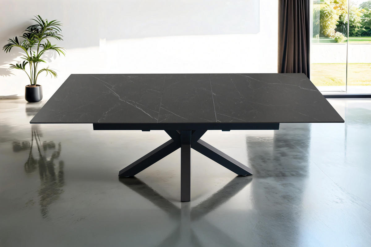 ESSTISCH MILLIE - Schwarz, Keramik (90/180/76cm) - SAM