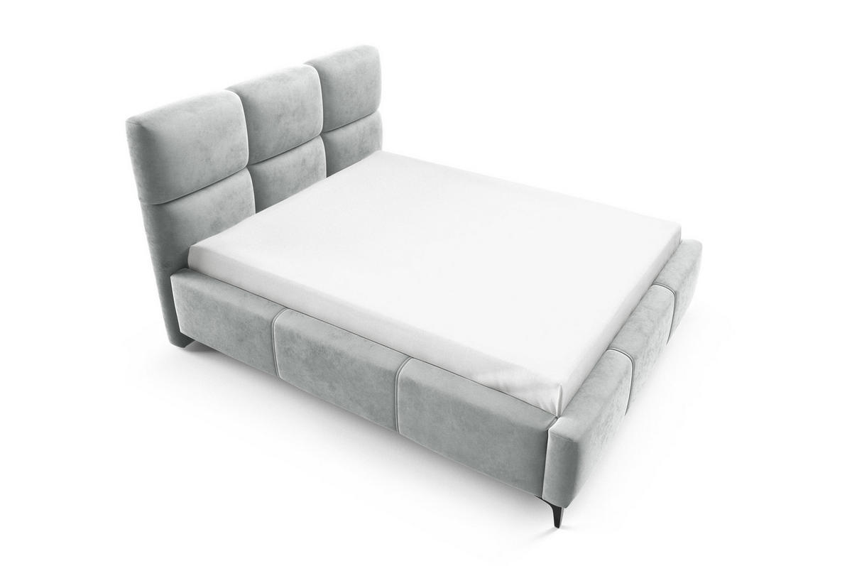 POLSTERBETT SENTO, 180x200 cm, Doppelbett mit Bettkasten, Velourstoff, Frabe: Hellgrau - Hellgrau, Holz/Textil (180/200cm)