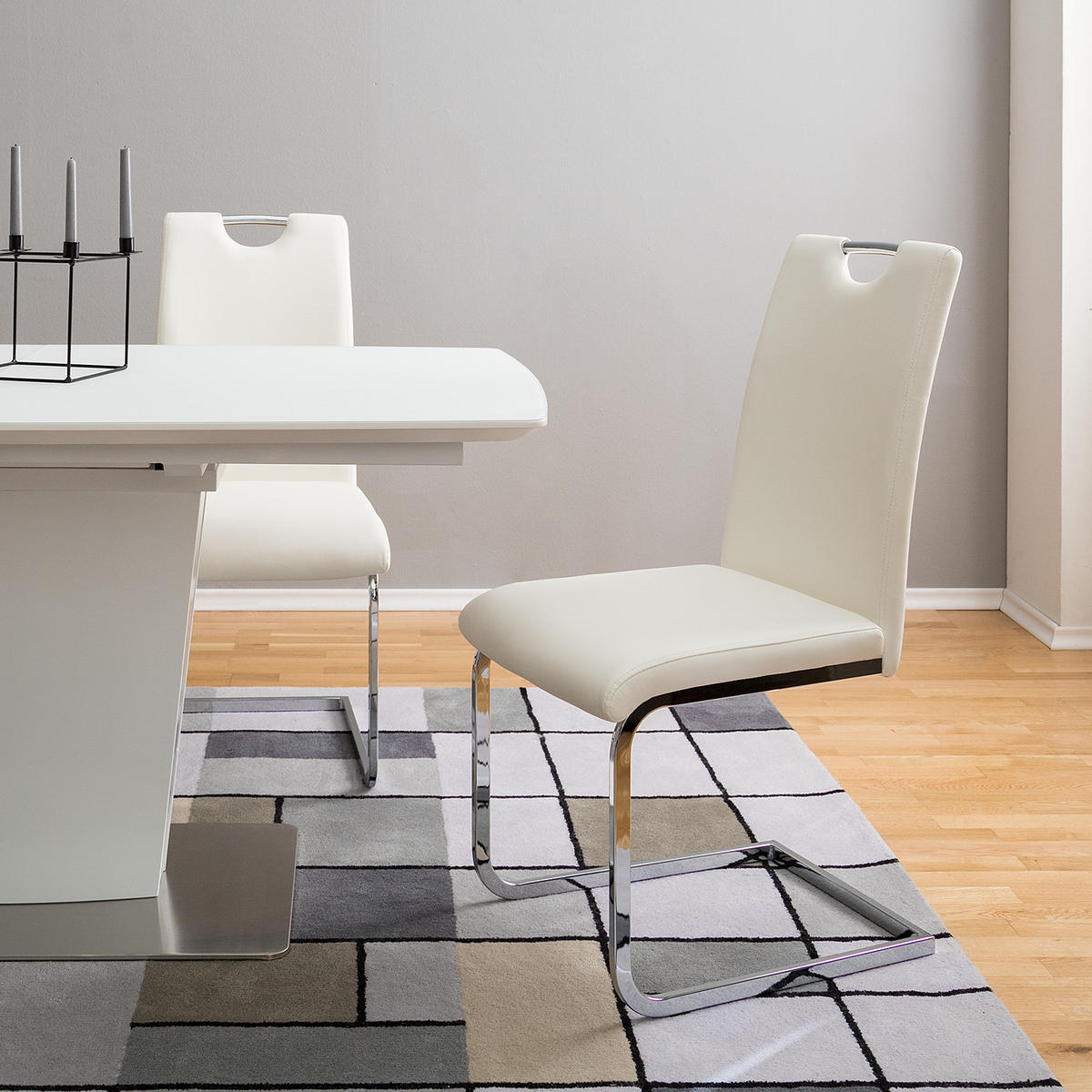 FREISCHWINGER - Metall / Textil - Weiß, Kunststoff/Metall (44/97/61cm) - home24