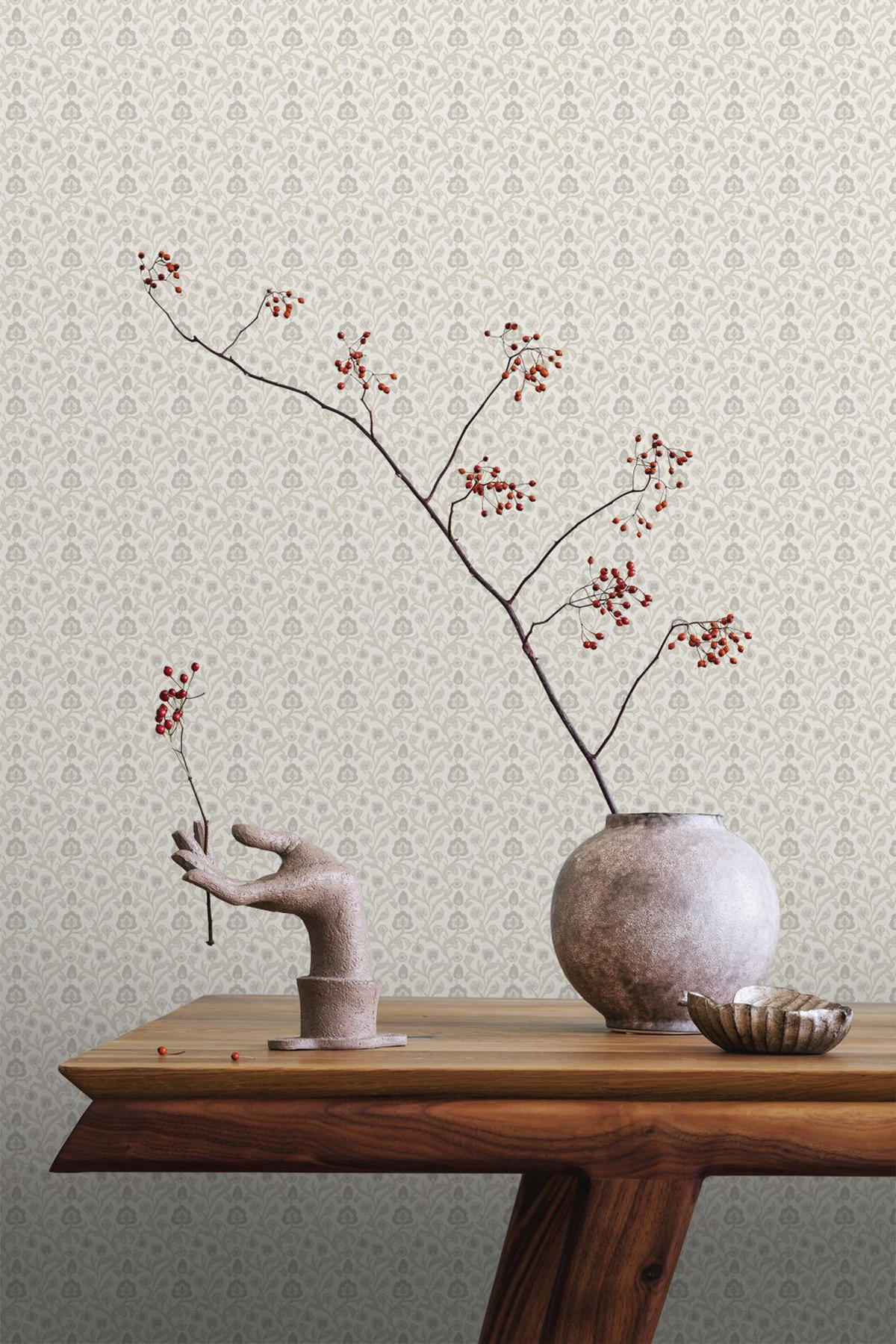 TAPETE Blumenmuster 53 cm x 10 m - Beige, Papier (53/1000cm) - Sanders & Sanders