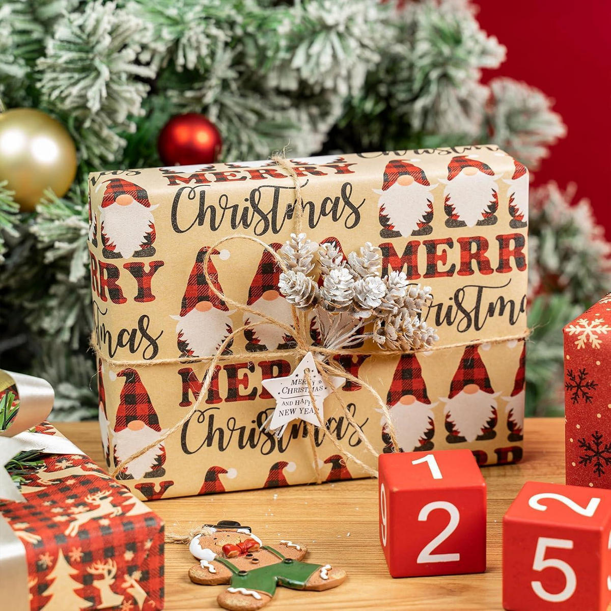 GESCHENKPAPIER 3 Rollen Set Weihnachtsmotiv 43,2 cm x 3 m - Multicolor, Papier (4/44/10cm)