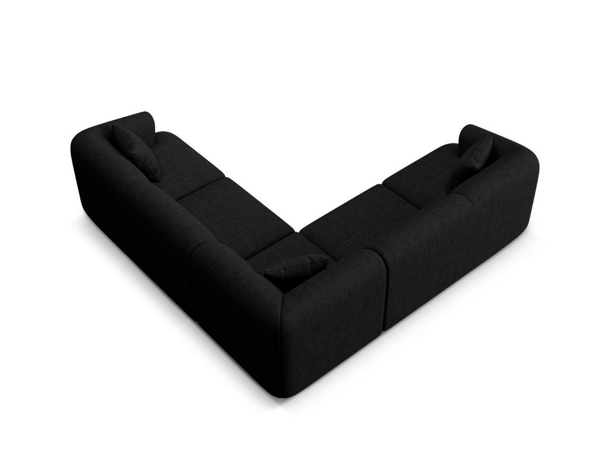 SYMMETRISCHES-MODULARES-ECKSOFA Campi aus strukturiertem Stoff schwarz 6 Sitzplätze - Schwarz, Textil (255/255cm) - Cosmopolitan Design