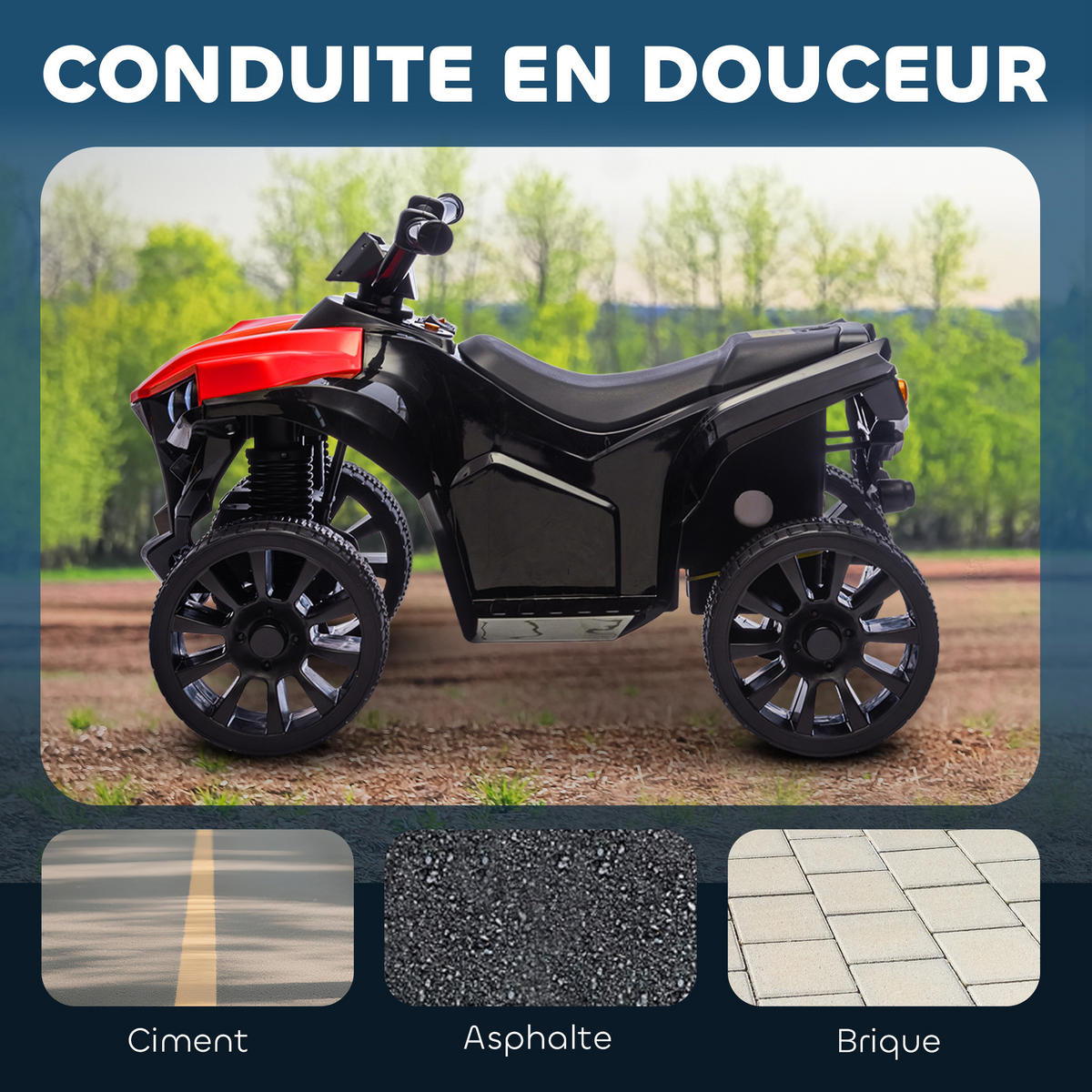 ELEKTRO-QUAD DE-13087 LED-Scheinwerfer Rot - Rot, Metall (70/42/45cm) - ComfortXL