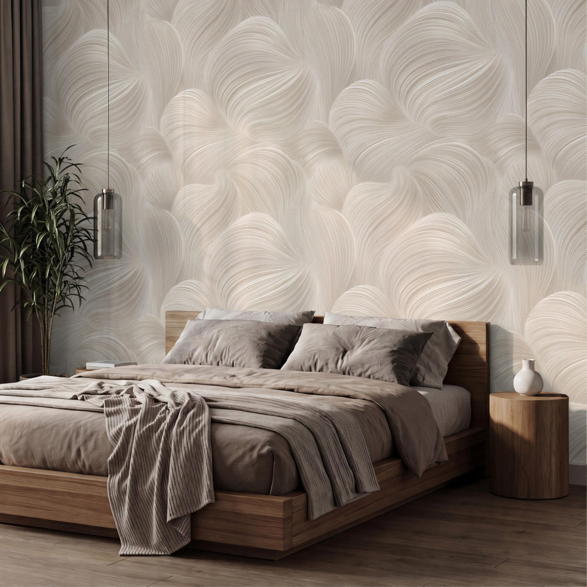 TAPETE - Lines - Ventilator - Beige - 400x240 cm - Creme, Papier (400/240cm) - OnlyWow