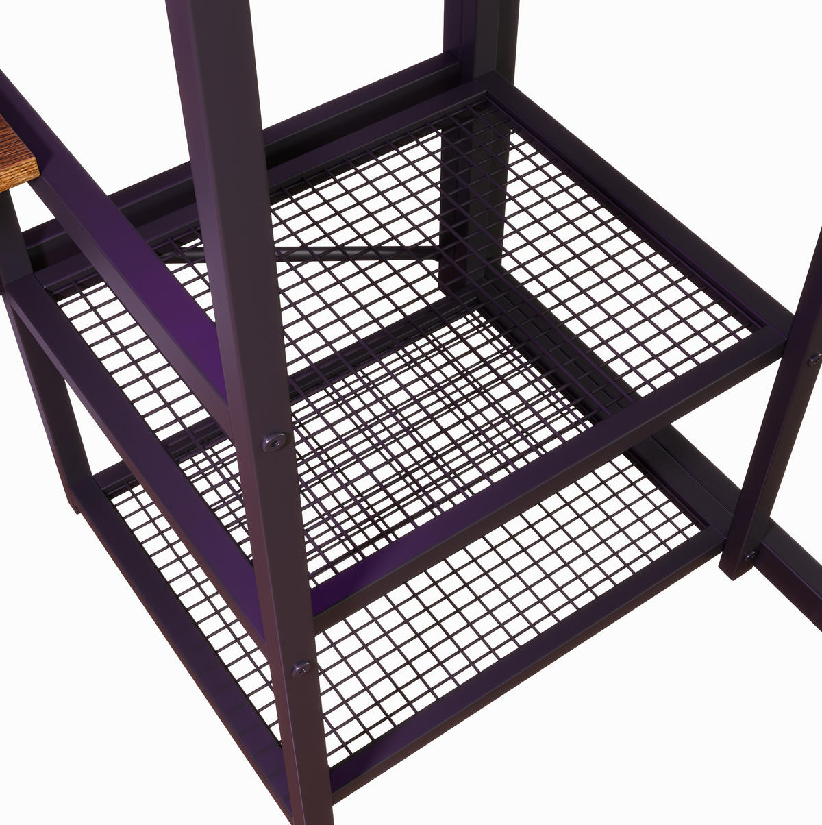 HOCHBETT 90/200 cm aus MDF+Metall mit Lichtleiste, Steckdose, Schwarz - Schwarz, Holzwerkstoff (90/200cm) - OKMYHOME