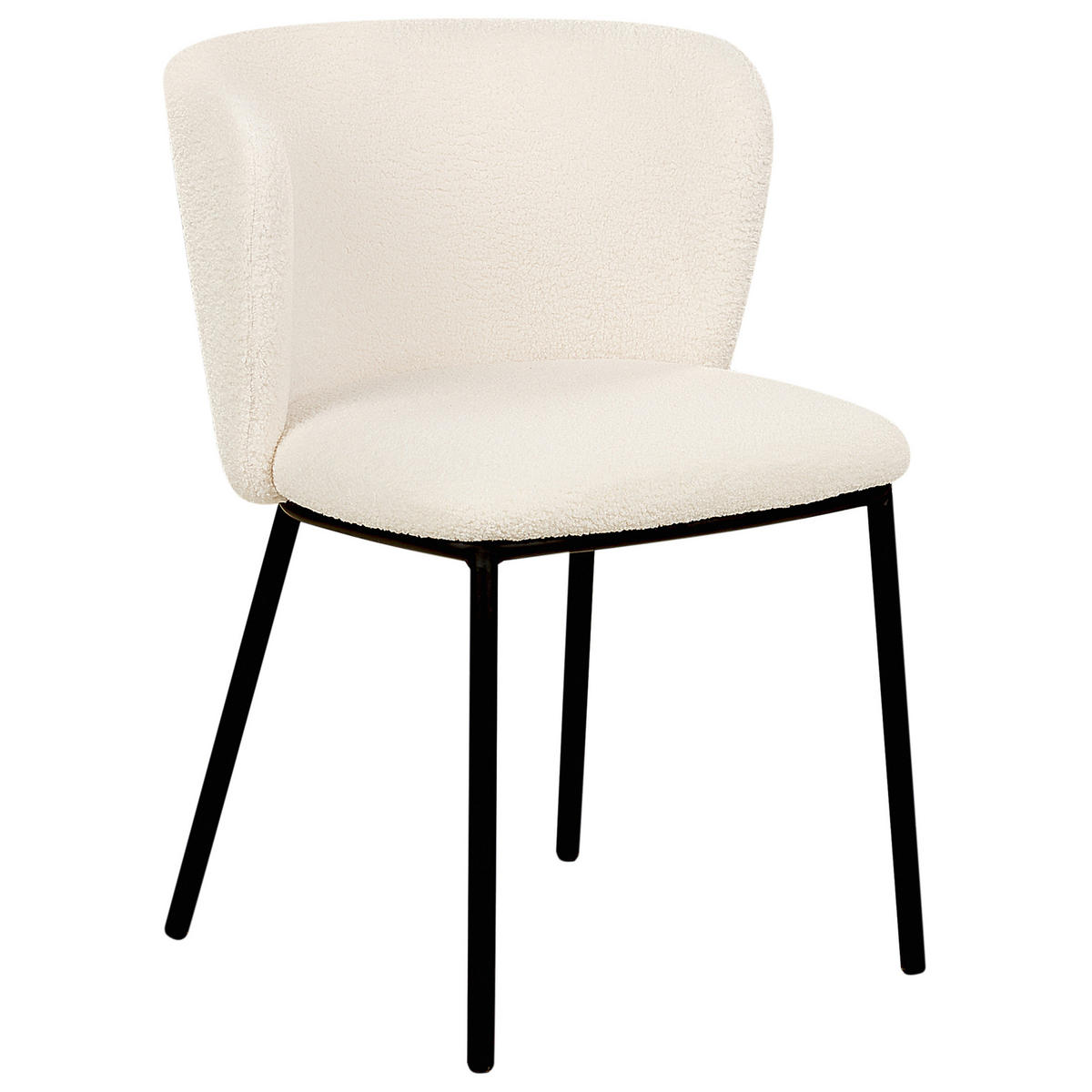 ÉTKEZŐSZÉK 2 darabos Szett Buklé törtfehér Mina - fekete/krém, textil (48/75/52cm) - Beliani