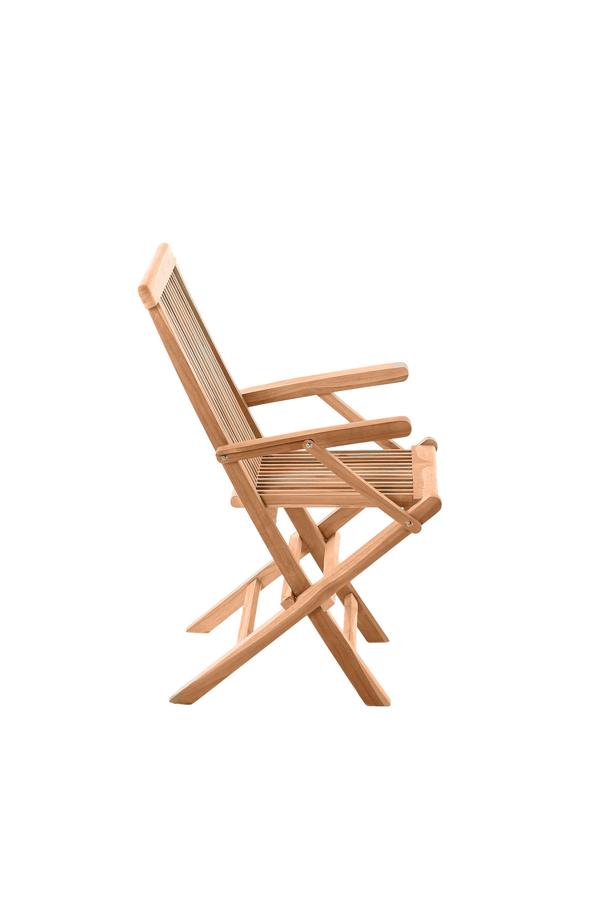 GARTENSESSEL Teaka mit Armlehnen, 2er-Set,Teakholz, klappbar - Naturfarben, Holz (55.5/89/51cm) - TPFGarden