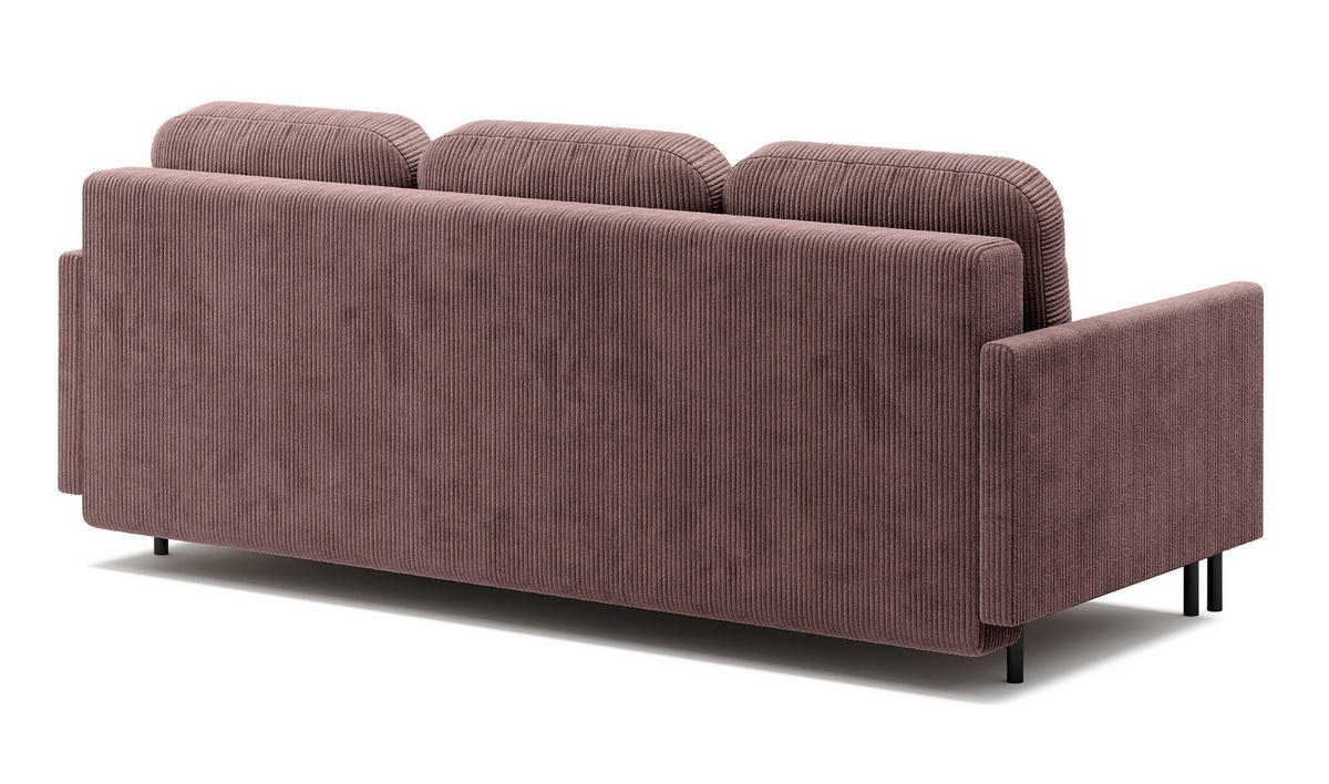 SCHLAFSOFA Hamiel Lila Cordbezug 212 cm - Flieder/Schwarz, Holz/Textil (212/87/97cm) - Selsey