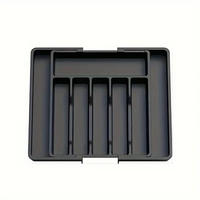 BESTECKORGANIZER,AUSZIEHBAR & verstellbar,Schwarz, PP-Material,(33–57)cm × 38 cm - Schwarz, Kunststoff (38/5/33cm) - Authentics