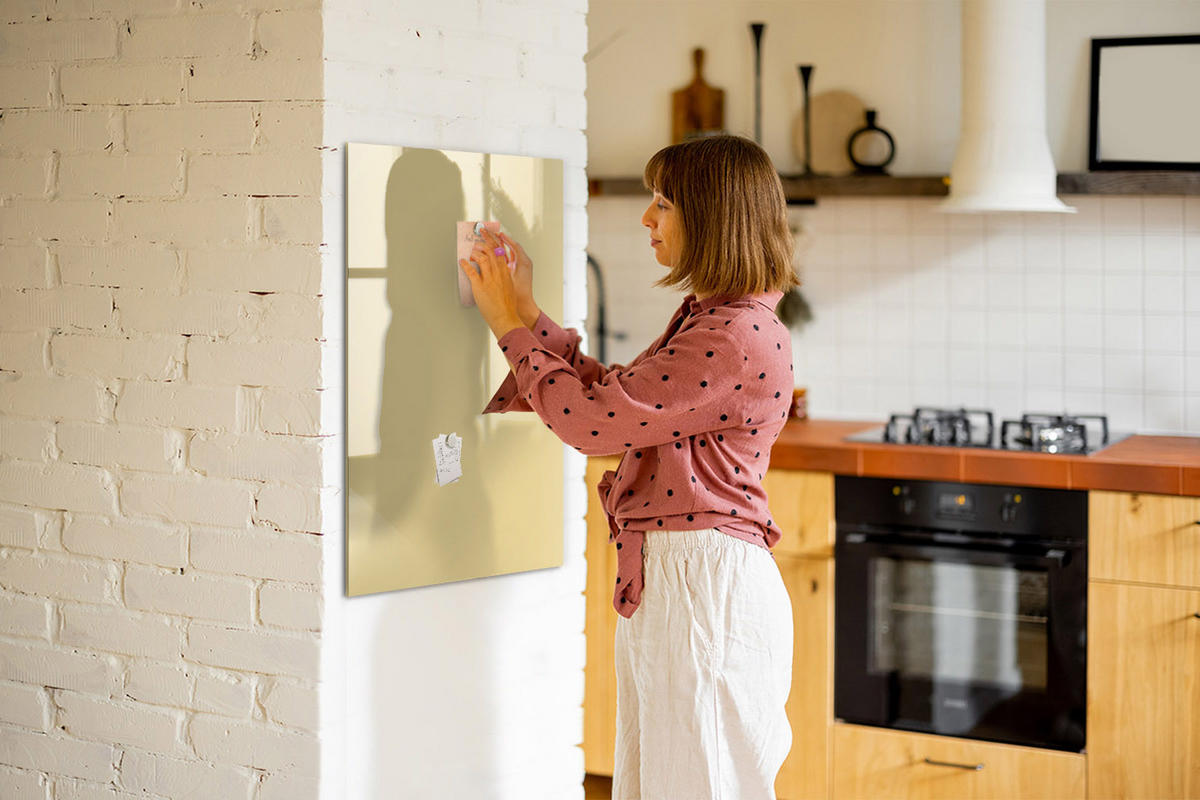 MAGNETTAFEL 60x90 Creme schwarzer Marker - Creme, Glas (60/0.4/90cm) - TULUP