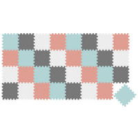 SPIELMATTE ab Null - 360/120/1 cm Puzzlematte Rosa/Grau/Weiß/Mint - Multicolor, Kunststoff (30/30cm) - Littletom