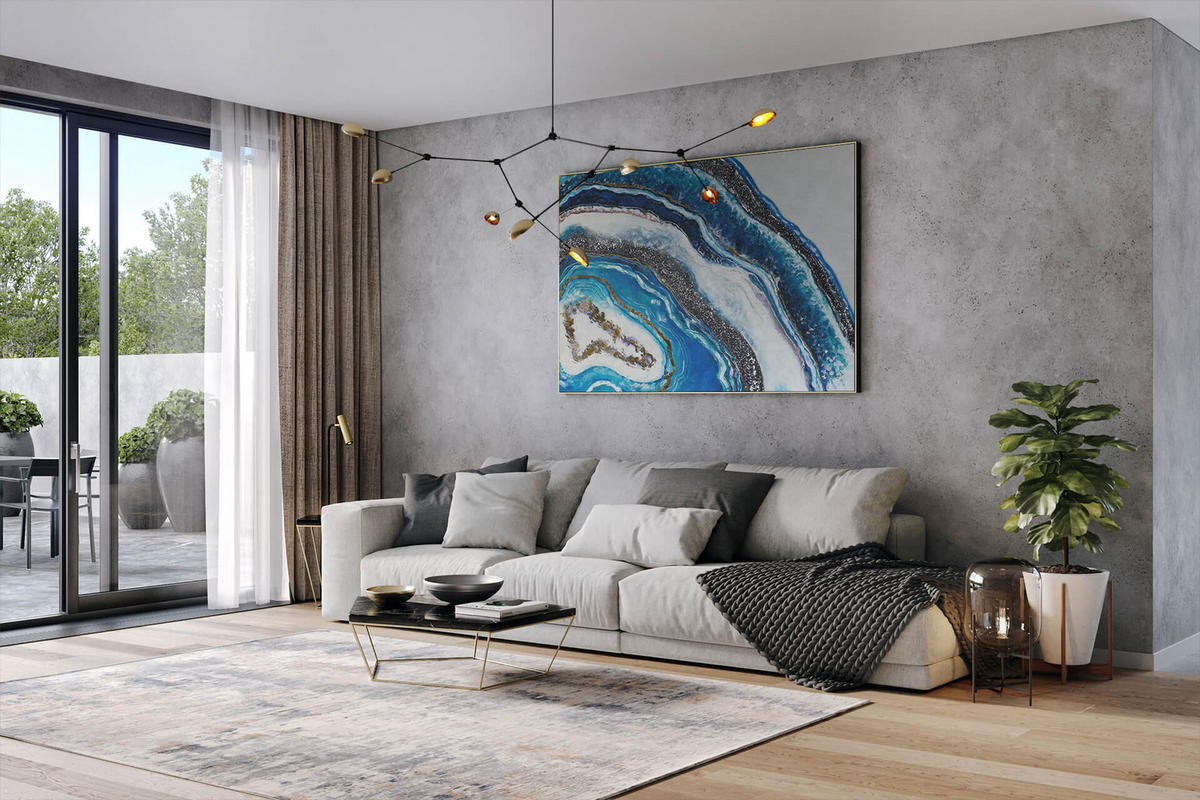 XXL ÖLGEMÄLDE 180/120 cm - Blau/Grau, Textil (180/120cm) - KUNSTLOFT