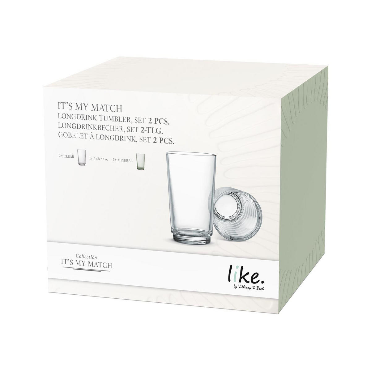 LONGDRINKGLÄSER It's My Match transparent 410 ml 2er Set - Transparent, Glas (0.41L) - like.Villeroy & Boch