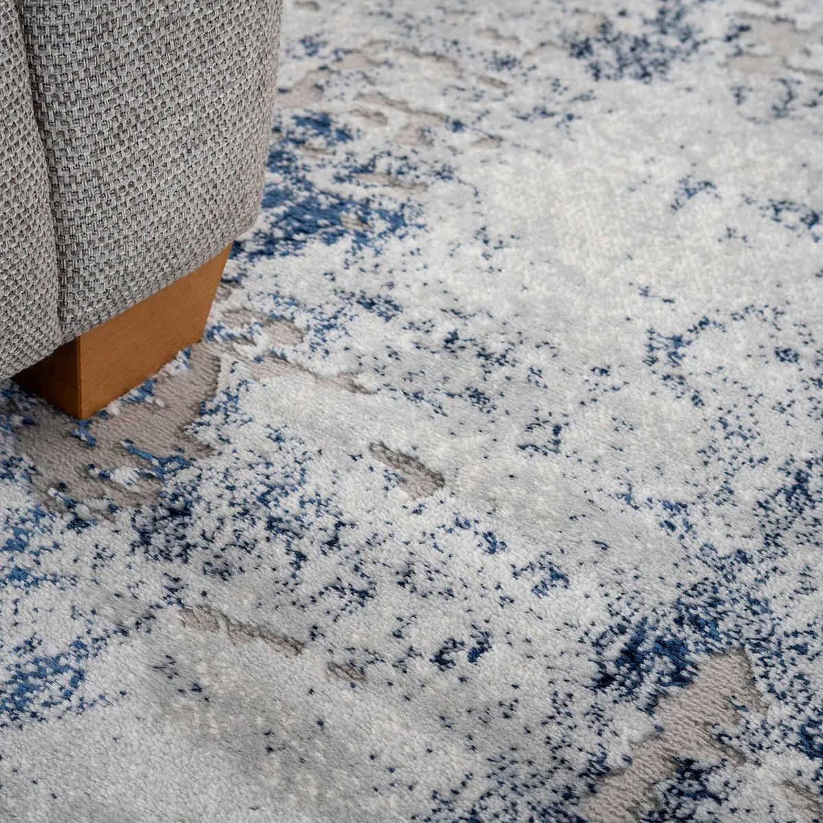 WEBTEPPICH Voyage Med Navy Blau - Blau, Textil (191/279cm) - Kukoon Rugs