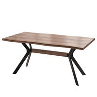 ESSTISCH - Metall - Wildeiche Antik Dekor / Matt Schwarz - Wildeiche, Holzwerkstoff/Metall (90/160/76cm) - home24