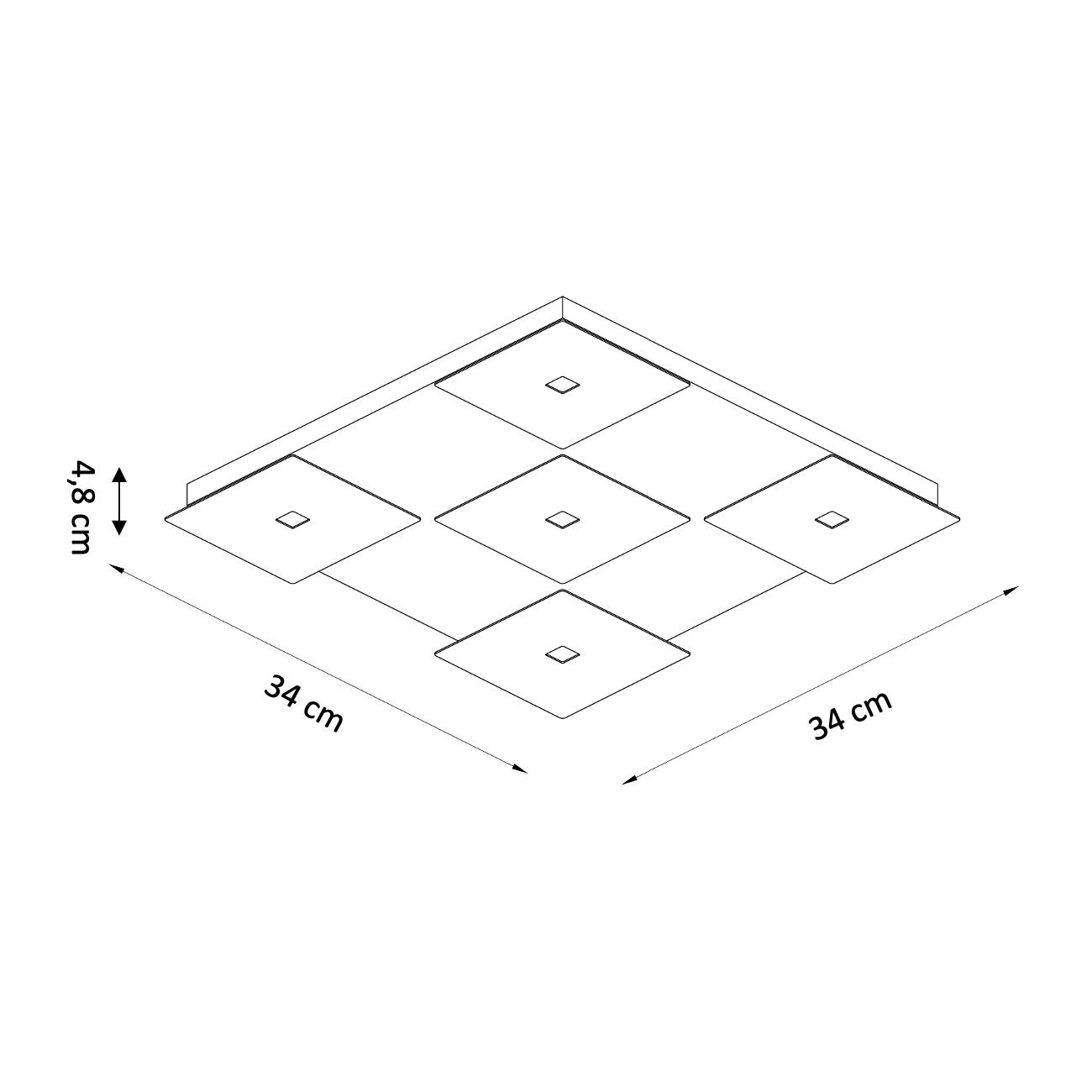 DECKENLEUCHTE Nova, Weiß, 34cm - Weiß, Metall (34/34/4.8cm) - KOSILUM