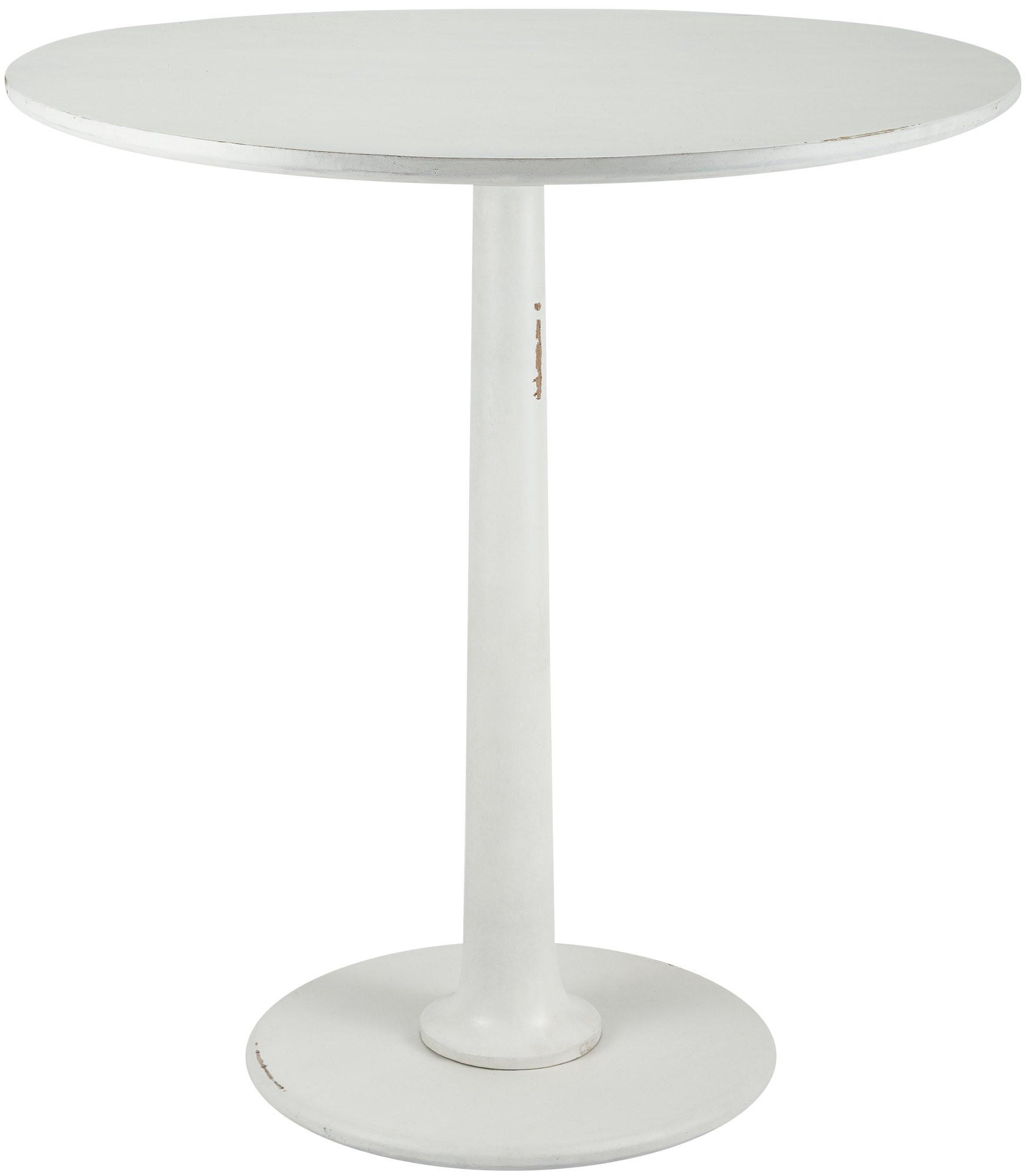 BEISTELLTISCH Signe rund 70x70x77cm Holz Antik-Weiß Kleiner - Weiß, Holz (70/70/77cm) - DELUKE