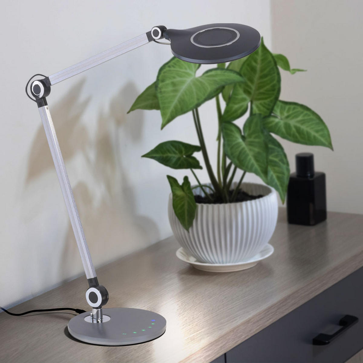 LED SCHREIBTISCHLEUCHTE Schwarz Metall - Schwarz, Metall (78/20/103cm)