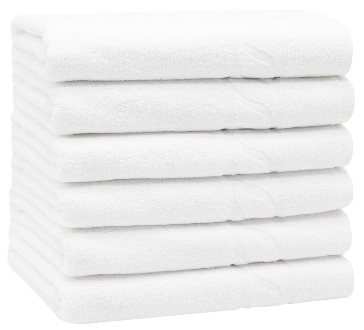 HANDTÜCHER, 6er-Set, 50x100 cm, 100% Baumwolle, Weiß - Weiß, Textil (50/100cm) - Zollner